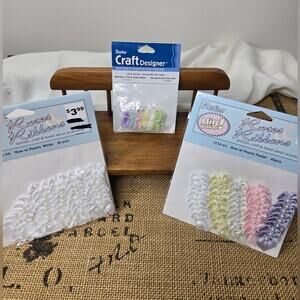 NWT Craft Designer Butterflies and Darice Ribbon Bows Packs White and Pastels